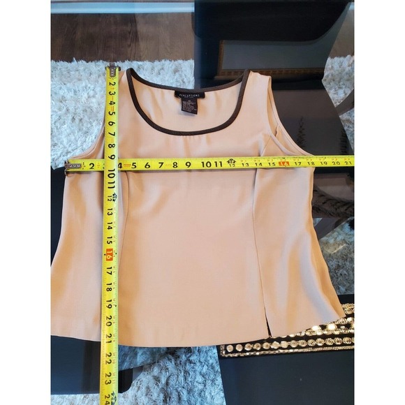 Perceptions Women Brown Polyester Single Breasted Blazer & Top, Pant 3 Pc 12 - Picture 11 of 12